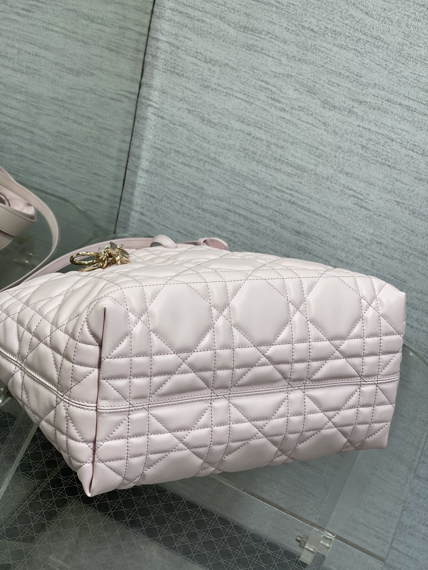 Medium Dior Toujours Bag Pale Pink Macrocannage Calfskin